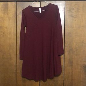 Maroon Long sleeve dress